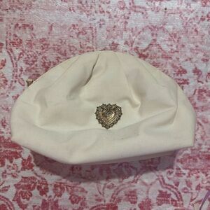 Dolce & Gabbana Cream clutch with Gold Heart Detail